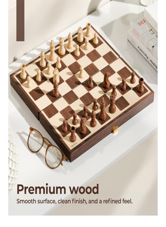 Lifelong Premium Wooden Chess Board Set with Handcrafted Chessmen Compact & Foldable - Classic Travel Chess for Kids & Adults (12 * 12inch) - Image 4